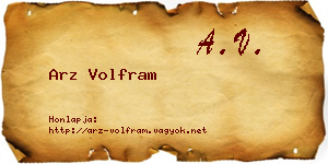 Arz Volfram névjegykártya